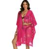 image:imageWomens Lace Bathing Suit Cover Up Open Front Swimsuit Coverup Summer Swimwear Loose Bikini Beach Kimono 2026Pink
