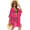 image:imageWomens Lace Bathing Suit Cover Up Open Front Swimsuit Coverup Summer Swimwear Loose Bikini Beach Kimono 2026Pink