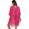 image:imageWomens Lace Bathing Suit Cover Up Open Front Swimsuit Coverup Summer Swimwear Loose Bikini Beach Kimono 2026Pink