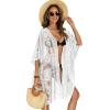 image:imageWomens Lace Bathing Suit Cover Up Open Front Swimsuit Coverup Summer Swimwear Loose Bikini Beach Kimono 2026White