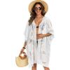 image:imageWomens Lace Bathing Suit Cover Up Open Front Swimsuit Coverup Summer Swimwear Loose Bikini Beach Kimono 2026White