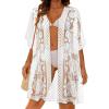 image:imageWomens Lace Bathing Suit Cover Up Open Front Swimsuit Coverup Summer Swimwear Loose Bikini Beach Kimono 2026White