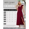 image:imageWEACZZY Women Sexy Ruffle V Neck Backless Maxi Dress Elegant Evening Party Prom Dress Cocktail Party Long DressesGray Leaved Peony