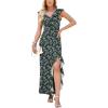 image:imageWEACZZY Women Sexy Ruffle V Neck Backless Maxi Dress Elegant Evening Party Prom Dress Cocktail Party Long DressesGreen Gladiolus