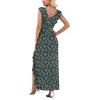 image:imageWEACZZY Women Sexy Ruffle V Neck Backless Maxi Dress Elegant Evening Party Prom Dress Cocktail Party Long DressesGreen Gladiolus