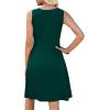 image:imageWEACZZY Womens Summer Sleeveless Dress Half Waist Ruched Flowy Curve Mini Casual Party DressesDark Green