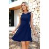 image:imageWEACZZY Womens Summer Sleeveless Dress Half Waist Ruched Flowy Curve Mini Casual Party DressesNavy Blue