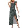 image:imageWEACZZY Women Sexy Ruffle V Neck Backless Maxi Dress Elegant Evening Party Prom Dress Cocktail Party Long DressesGreen Gladiolus