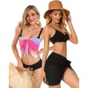 image:imageCHICGAL 2 Pieces Women Beach Sarong Bathing Suit Wrap Skirt Sheer Bikini Swimsuit Cover Ups for SwimwearBlack and Colorful Gradient