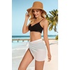 image:imageSwimsuit Coverups for Women Sarong Beach Bikini Wrap Sheer Short Skirt Chiffon Scarf for Swimwear 2026A White Solid