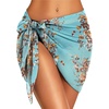 image:imageSwimsuit Coverups for Women Sarong Beach Bikini Wrap Sheer Short Skirt Chiffon Scarf for Swimwear 2026Aqua Blue Floral
