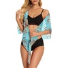 image:imageSwimsuit Coverups for Women Sarong Beach Bikini Wrap Sheer Short Skirt Chiffon Scarf for Swimwear 2026Aqua Blue Floral