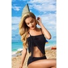 image:imageSwimsuit Coverups for Women Sarong Beach Bikini Wrap Sheer Short Skirt Chiffon Scarf for Swimwear 2026Black