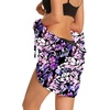 image:imageSwimsuit Coverups for Women Sarong Beach Bikini Wrap Sheer Short Skirt Chiffon Scarf for Swimwear 2026Black Purple Leaf