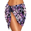 image:imageSwimsuit Coverups for Women Sarong Beach Bikini Wrap Sheer Short Skirt Chiffon Scarf for Swimwear 2026Black Purple Leaf