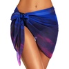image:imageSwimsuit Coverups for Women Sarong Beach Bikini Wrap Sheer Short Skirt Chiffon Scarf for Swimwear 2026Blue Purple Gradient