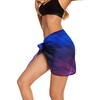 image:imageSwimsuit Coverups for Women Sarong Beach Bikini Wrap Sheer Short Skirt Chiffon Scarf for Swimwear 2026Blue Purple Gradient