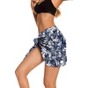 image:imageSwimsuit Coverups for Women Sarong Beach Bikini Wrap Sheer Short Skirt Chiffon Scarf for Swimwear 2026Blue White Leaves