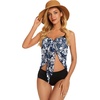 image:imageSwimsuit Coverups for Women Sarong Beach Bikini Wrap Sheer Short Skirt Chiffon Scarf for Swimwear 2026Blue White Leaves