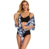 image:imageSwimsuit Coverups for Women Sarong Beach Bikini Wrap Sheer Short Skirt Chiffon Scarf for Swimwear 2026Blue White Leaves