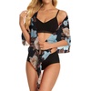 image:imageSwimsuit Coverups for Women Sarong Beach Bikini Wrap Sheer Short Skirt Chiffon Scarf for Swimwear 2026Blue Yellow