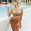 image:imageSwimsuit Coverups for Women Sarong Beach Bikini Wrap Sheer Short Skirt Chiffon Scarf for Swimwear 2026Brown