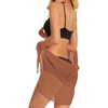 image:imageSwimsuit Coverups for Women Sarong Beach Bikini Wrap Sheer Short Skirt Chiffon Scarf for Swimwear 2026Brown