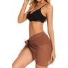 image:imageSwimsuit Coverups for Women Sarong Beach Bikini Wrap Sheer Short Skirt Chiffon Scarf for Swimwear 2026Brown