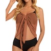 image:imageSwimsuit Coverups for Women Sarong Beach Bikini Wrap Sheer Short Skirt Chiffon Scarf for Swimwear 2026Brown