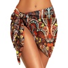 image:imageSwimsuit Coverups for Women Sarong Beach Bikini Wrap Sheer Short Skirt Chiffon Scarf for Swimwear 2026Brown Boho