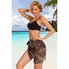 image:imageSwimsuit Coverups for Women Sarong Beach Bikini Wrap Sheer Short Skirt Chiffon Scarf for Swimwear 2026Cheetah