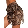 image:imageSwimsuit Coverups for Women Sarong Beach Bikini Wrap Sheer Short Skirt Chiffon Scarf for Swimwear 2026Cheetah