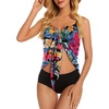 image:imageSwimsuit Coverups for Women Sarong Beach Bikini Wrap Sheer Short Skirt Chiffon Scarf for Swimwear 2026Colorful Floral Leaves