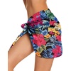 image:imageSwimsuit Coverups for Women Sarong Beach Bikini Wrap Sheer Short Skirt Chiffon Scarf for Swimwear 2026Colorful Floral Leaves