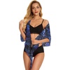 image:imageSwimsuit Coverups for Women Sarong Beach Bikini Wrap Sheer Short Skirt Chiffon Scarf for Swimwear 2026Dark Blue Leaves