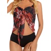 image:imageSwimsuit Coverups for Women Sarong Beach Bikini Wrap Sheer Short Skirt Chiffon Scarf for Swimwear 2026Deep Red Flowers
