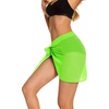 image:imageSwimsuit Coverups for Women Sarong Beach Bikini Wrap Sheer Short Skirt Chiffon Scarf for Swimwear 2026Fluorescent Green