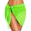 image:imageSwimsuit Coverups for Women Sarong Beach Bikini Wrap Sheer Short Skirt Chiffon Scarf for Swimwear 2026Fluorescent Green