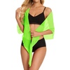 image:imageSwimsuit Coverups for Women Sarong Beach Bikini Wrap Sheer Short Skirt Chiffon Scarf for Swimwear 2026Fluorescent Green