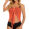 image:imageSwimsuit Coverups for Women Sarong Beach Bikini Wrap Sheer Short Skirt Chiffon Scarf for Swimwear 2026Fluorescent Orange