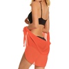 image:imageSwimsuit Coverups for Women Sarong Beach Bikini Wrap Sheer Short Skirt Chiffon Scarf for Swimwear 2026Fluorescent Orange