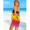 image:imageSwimsuit Coverups for Women Sarong Beach Bikini Wrap Sheer Short Skirt Chiffon Scarf for Swimwear 2026Gradient Multicolored