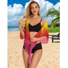 image:imageSwimsuit Coverups for Women Sarong Beach Bikini Wrap Sheer Short Skirt Chiffon Scarf for Swimwear 2026Gradient Multicolored