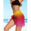 image:imageSwimsuit Coverups for Women Sarong Beach Bikini Wrap Sheer Short Skirt Chiffon Scarf for Swimwear 2026Gradient Multicolored