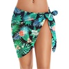image:imageSwimsuit Coverups for Women Sarong Beach Bikini Wrap Sheer Short Skirt Chiffon Scarf for Swimwear 2026Green Leaf