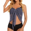 image:imageSwimsuit Coverups for Women Sarong Beach Bikini Wrap Sheer Short Skirt Chiffon Scarf for Swimwear 2026Grey Blue