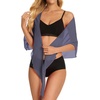 image:imageSwimsuit Coverups for Women Sarong Beach Bikini Wrap Sheer Short Skirt Chiffon Scarf for Swimwear 2026Grey Blue