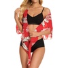 image:imageSwimsuit Coverups for Women Sarong Beach Bikini Wrap Sheer Short Skirt Chiffon Scarf for Swimwear 2026Leaf Red