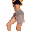 image:imageSwimsuit Coverups for Women Sarong Beach Bikini Wrap Sheer Short Skirt Chiffon Scarf for Swimwear 2026Light Khaki