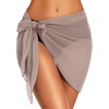 image:imageSwimsuit Coverups for Women Sarong Beach Bikini Wrap Sheer Short Skirt Chiffon Scarf for Swimwear 2026Light Khaki